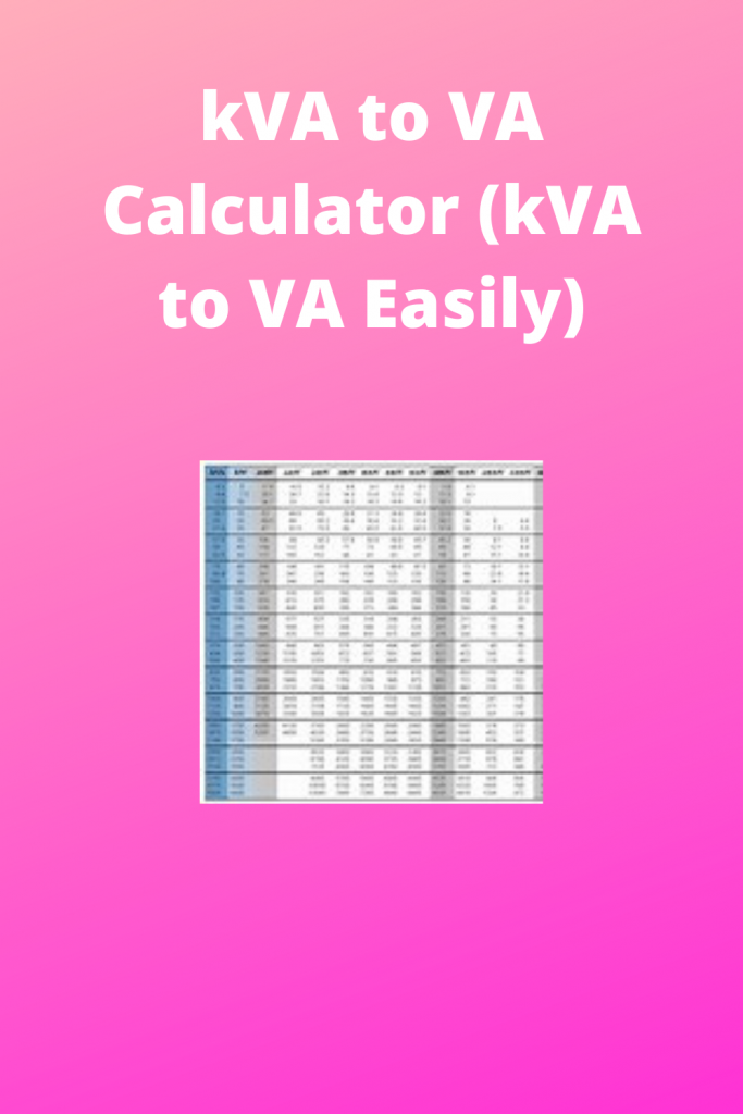 kVA to VA Calculator (kVA to VA Easily)